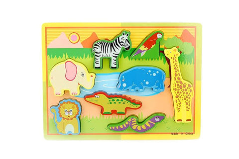 Wooden Chunky A+ qulaity puzzle boardds for toddlers - Wild animals design 2 - EKT2410