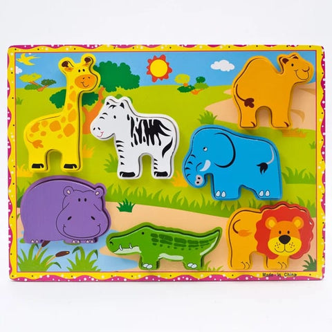 Wooden Chunky A+ qulaity puzzle boardds for toddlers - Wild animals design 3 - EKT2411