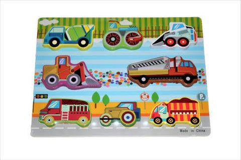 Wooden Chunky A+ qulaity puzzle boardds for toddlers - Transport design 1 - EKT2405