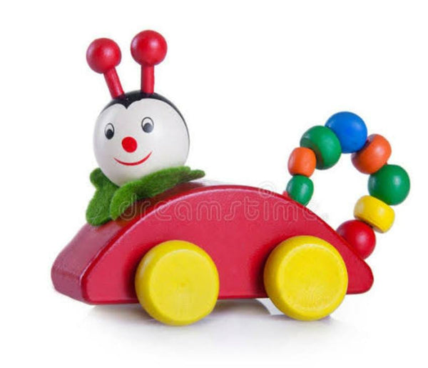 Wooden Pull Along for kids - random design and colo will be shipped - EKT2421