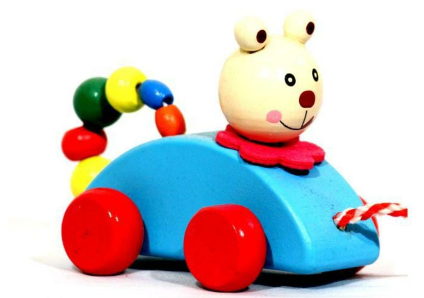 Wooden Pull Along for kids - random design and colo will be shipped - EKT2421