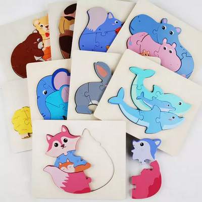 Wooden Family Puzzle for kids - 1 pc random design will be shipped - EKT2422