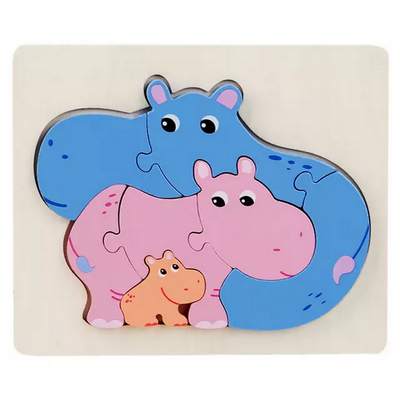 Wooden Family Puzzle for kids - 1 pc random design will be shipped - EKT2422