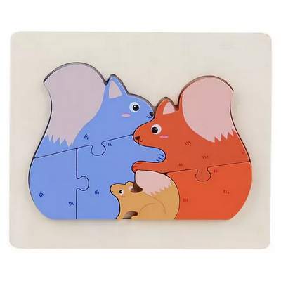 Wooden Family Puzzle for kids - 1 pc random design will be shipped - EKT2422