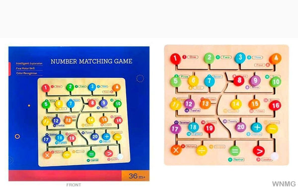 Wooden Number matching game for kids brain developemental toy - EKT2423