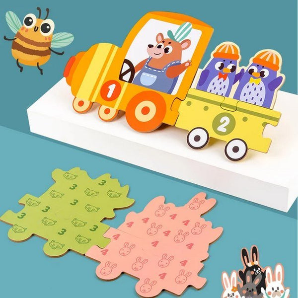 Wooden Number train puzzle for kids - EKT2433