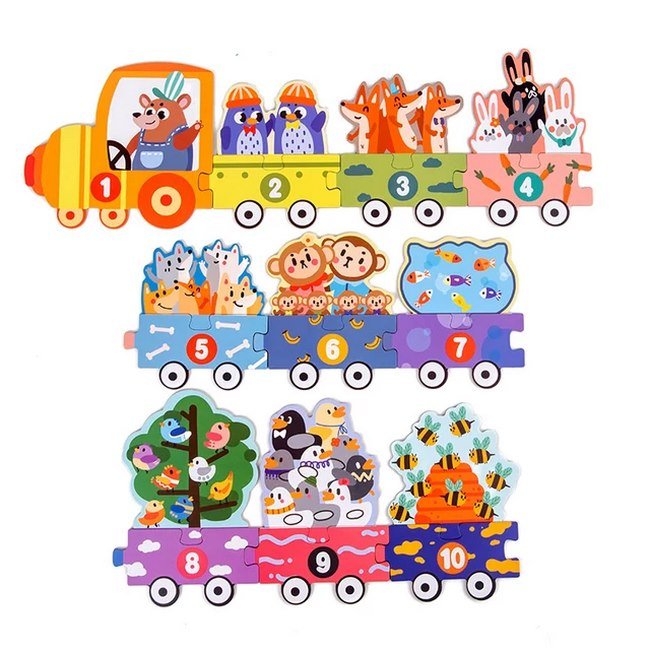 Wooden Number train puzzle for kids - EKT2433