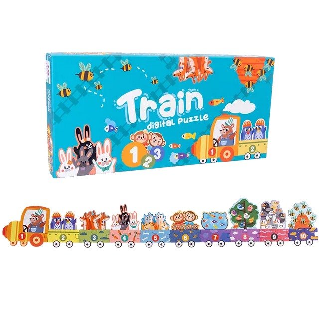 Wooden Number train puzzle for kids - EKT2433