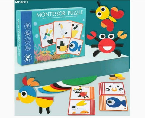 Wooden Montessori Puzzle Pattern Making Game