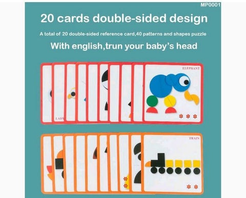 Wooden Montessori Puzzle Pattern Making Game