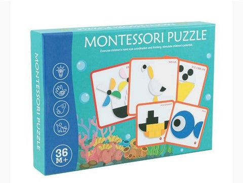 Wooden Montessori Puzzle Pattern Making Game