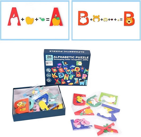 Wooden alphabet puzzle game for kindergarden - EKT2436