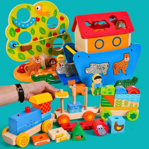 Wooden House Blocks for kids - pretend play - EKT2444