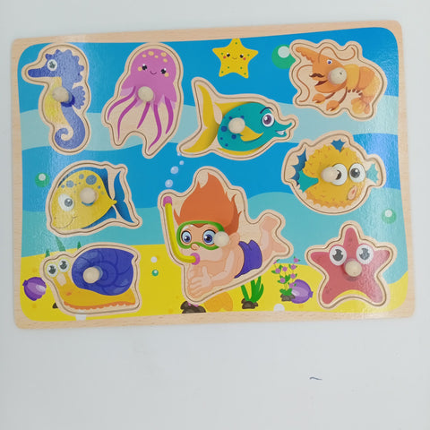 Wooden Peg Boards -A+ qulaity -  - SEA ANIMALS 2 - EKT2454