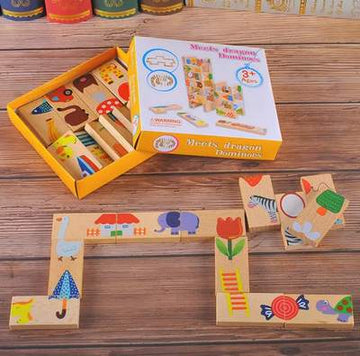 Wooden Dominos for Kids | Fun & Creative Domino Set - 1 Pc Random Design Will be shipped