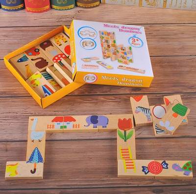 Wooden Dominos for Kids | Fun & Creative Domino Set - 1 Pc Random Design Will be shipped