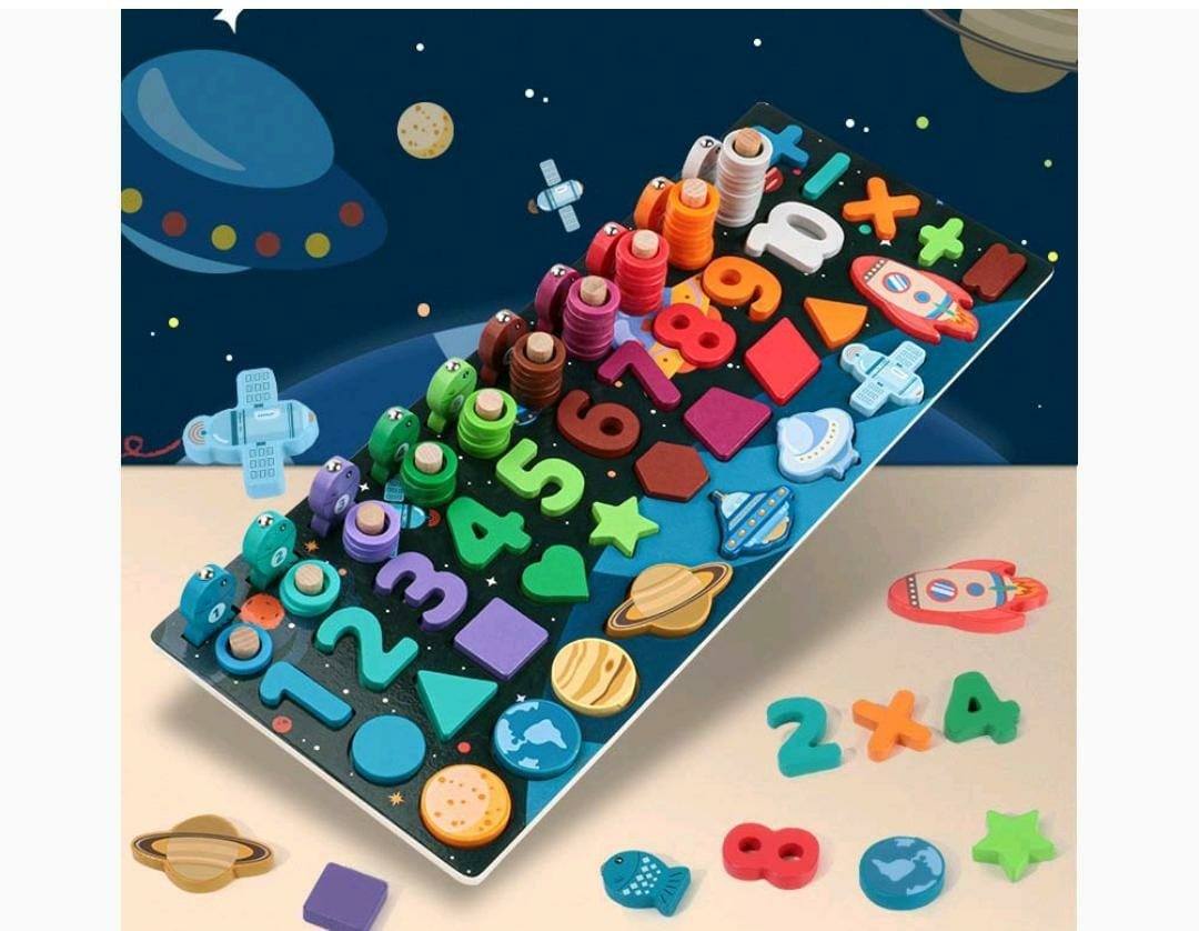Wooden logarithmic multifunctional learning board - Space theme - EKT2 ...