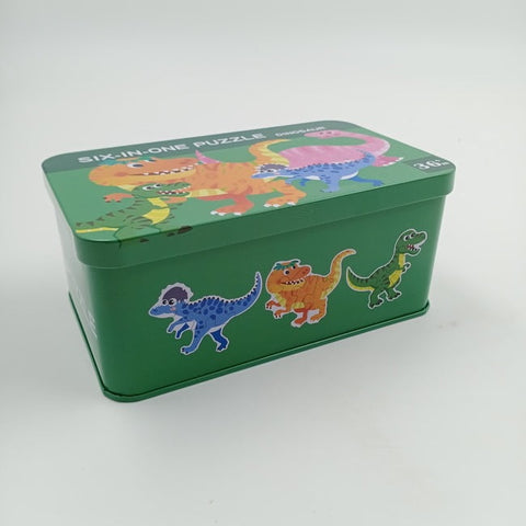 Wooden 6 in one puzzle -  - DINOSAUR - EKT2495