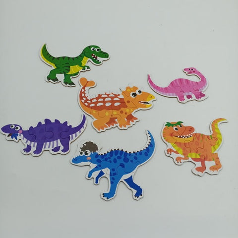 Wooden 6 in one puzzle -  - DINOSAUR - EKT2495