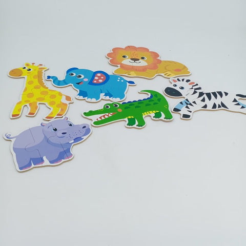 Wooden 6 in one puzzle -  - ANIMALS - EKT2498