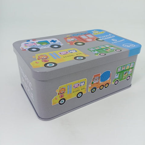 Wooden 6 in 1 pattern puzzle box -  - TRANSPORT - EKT2503