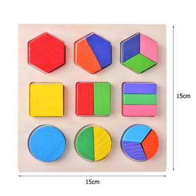 Wooden Geometric Shape Blocks 3 IN 1 - EKT2525