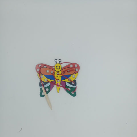 Wooden butterfly lacing toy - - EKT2533