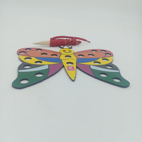 Wooden butterfly lacing toy - - EKT2533