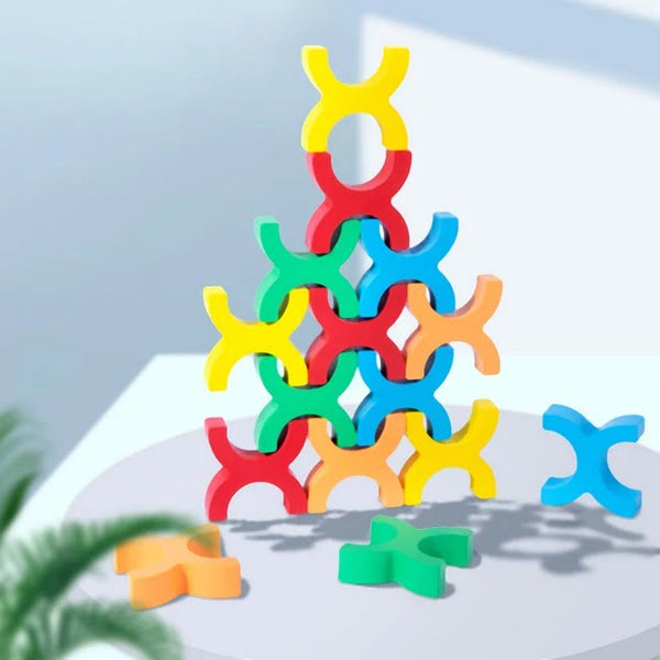Wooden Stacking Blocks Set – 15 Pieces