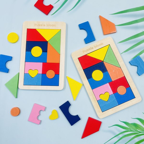 Puzzle Block Indesign Wooden Puzzle Block - design no 2 - EKT2544 – Extrokids