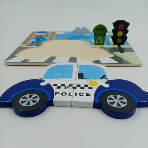 Wooden Jigsaw Puzzle Police car - EKT2551