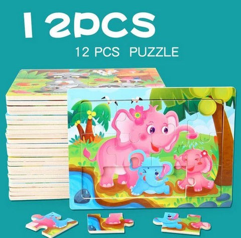 Wooden Small puzzle board 1pc random design will shipped - EKT2563