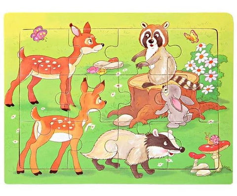 Wooden Small puzzle board 1pc random design will shipped - EKT2563