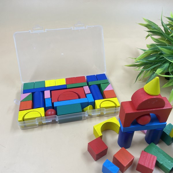 Wooden Color blocks 36pcs with storage box - EKT2565