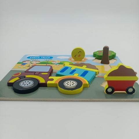 Wooden Jigsaw Puzzle Earth truck - EKT2568