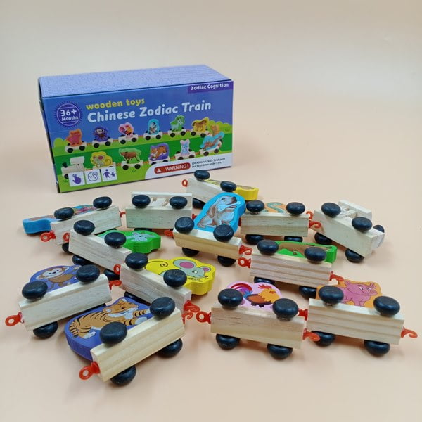 Wooden chinese zodiac train - EKT2599