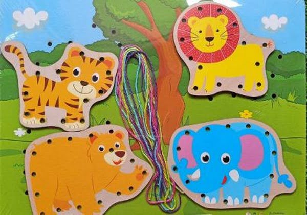 Wooden lacing Board Wild animal - EKT2610