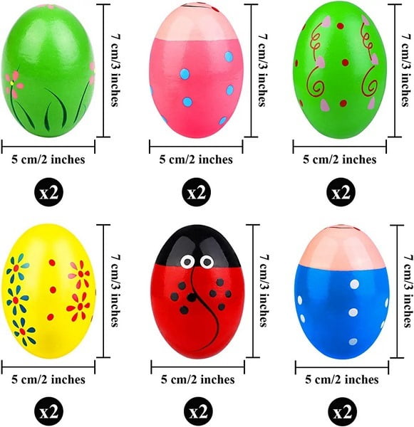 Wooden Egg ball small 1 pc random design will be shipped - EKT2612