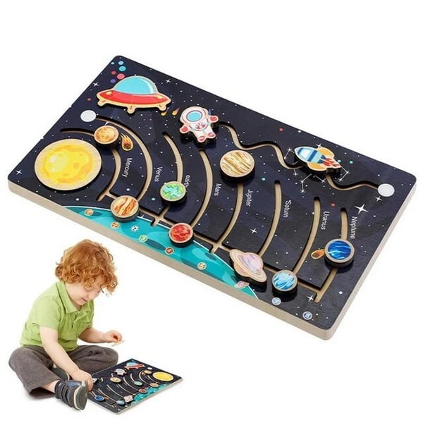 Wooden Solar System busy board - EKT2613