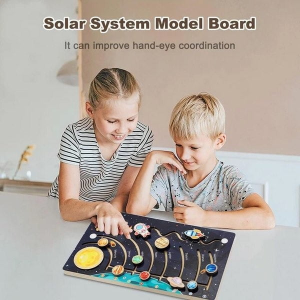 Wooden Solar System busy board - EKT2613