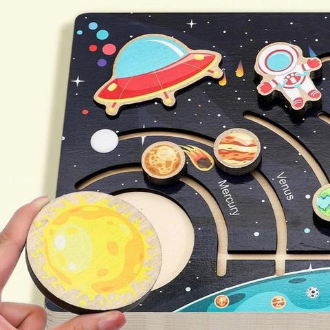 Wooden Solar System busy board - EKT2613