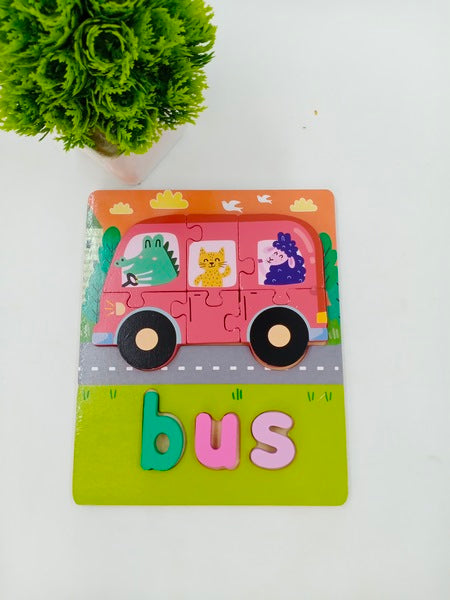 Wooden Zigsaw Puzzle Bus - EKT2618