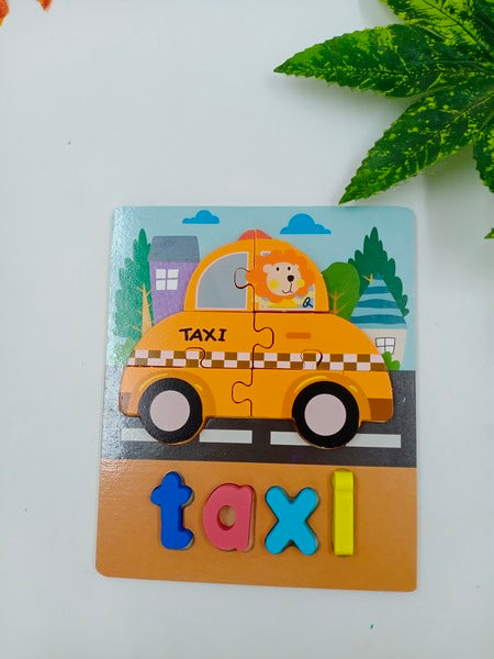 Wooden Zigsaw Puzzle Taxi - EKT2626