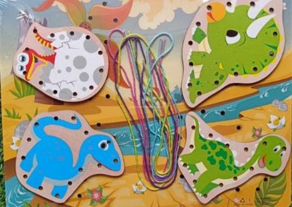 Wooden Lacing Board  Dinosaur - EKT2635