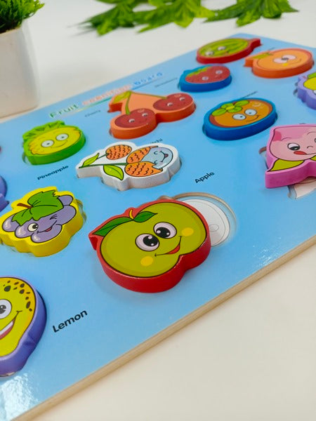 Wooden Cognitive board Fruit - EKT2640