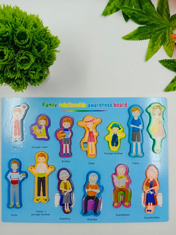 Wooden Cognitive board Family relationship awarness - EKT2645