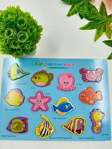 Wooden Cognitive board Fish - EKT2646