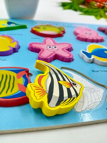 Wooden Cognitive board Fish - EKT2646