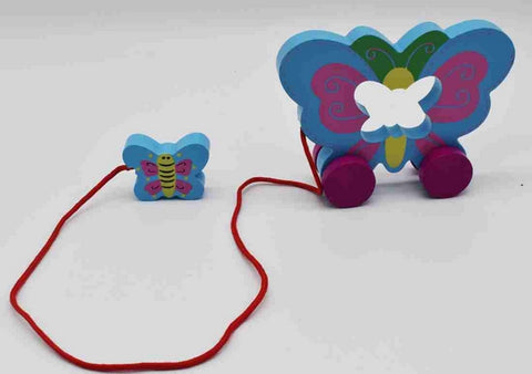 Wooden 2 in 1 pullalong  Butterfly - EKT2659