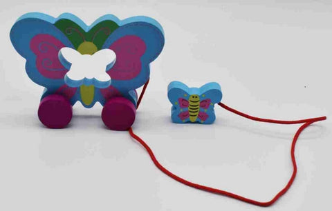 Wooden 2 in 1 pullalong  Butterfly - EKT2659